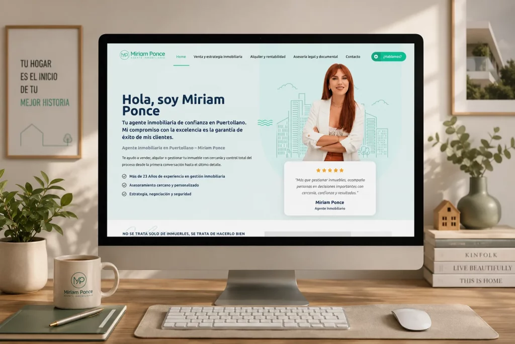 Diseño web para Miriam Ponce, agente inmobiliario