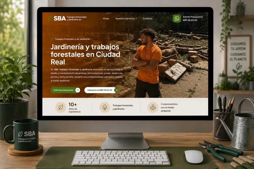 Diseño web para SBA Trabajos Forestales y Jardinería